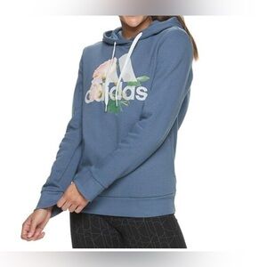 NWOT- Adidas Women's Floral Blue Hoodie - Size Medium